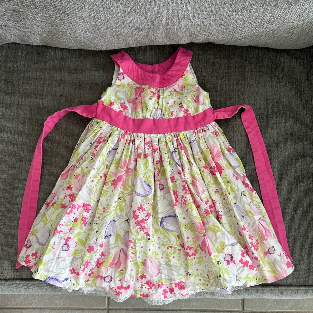 Jillian’s Closet 3T Pink, Purple, & Green Floral Cotton Dress